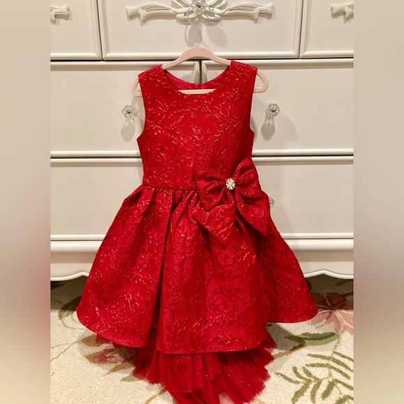 Rare Editions Toddler Girl Christmas bow dress! Size 4T - Picture 2 of 5